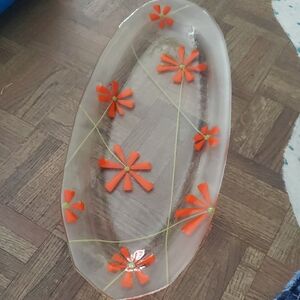 Oval Glass Platter Fused Glass